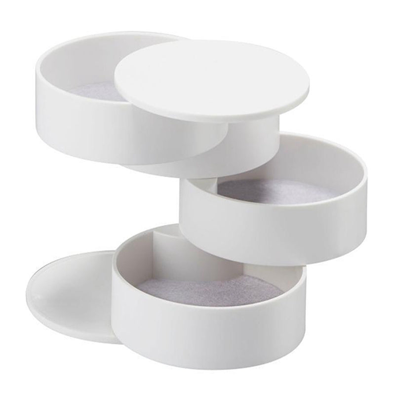 ELECTROPRIME Creative Multi-storey Desktop Jewelry Storage Box Protective Case(White)