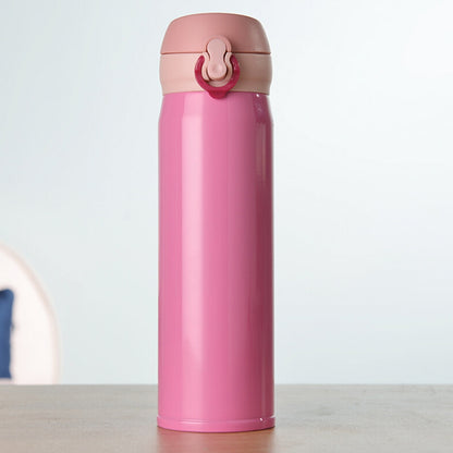 ELECTROPRIME 450ml Creative Portable Stainless Steel Vacuum Flask Vacuum Bottle (Red)