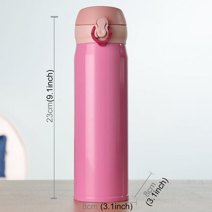 ELECTROPRIME 450ml Creative Portable Stainless Steel Vacuum Flask Vacuum Bottle (Red)
