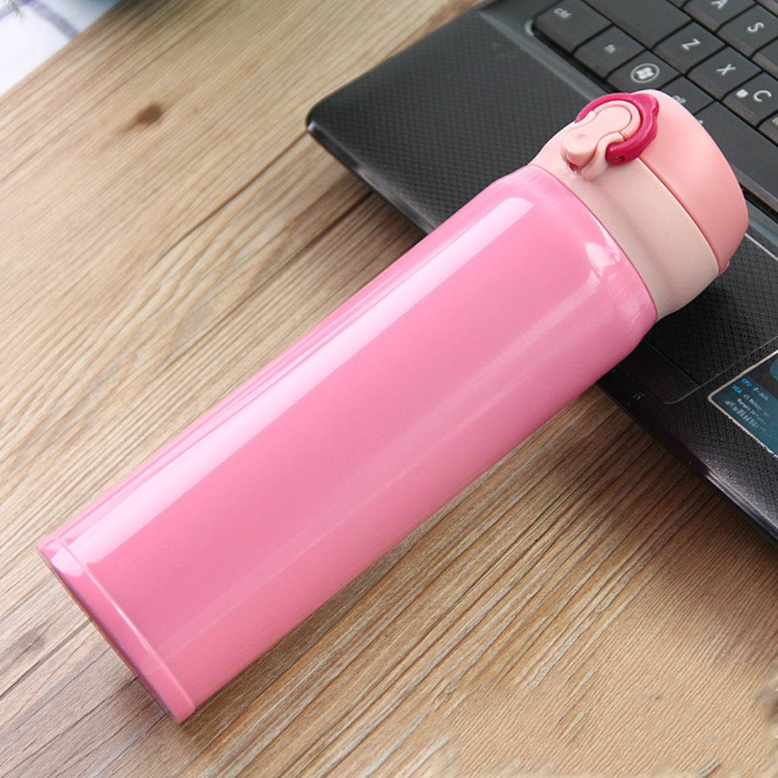 ELECTROPRIME 450ml Creative Portable Stainless Steel Vacuum Flask Vacuum Bottle (Red)