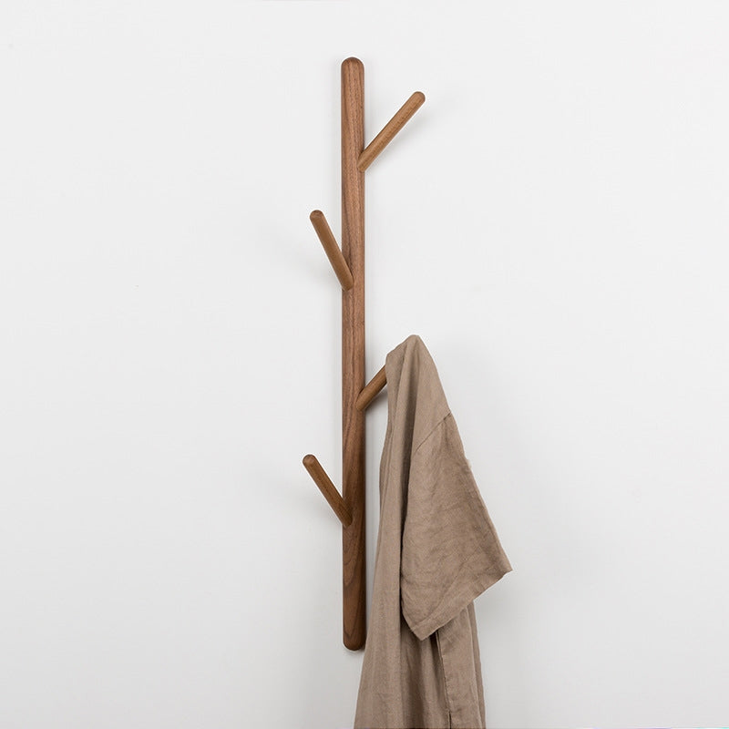 ELECTROPRIME Creative Tree-shaped Solid Wood Hatstand Clothes Hanging Rack,Size: 75x3cm, Black Walnut