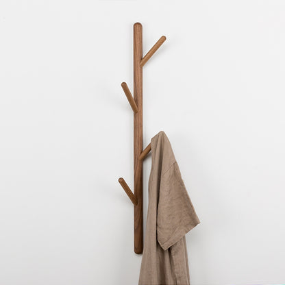 ELECTROPRIME Creative Tree-shaped Solid Wood Hatstand Clothes Hanging Rack,Size: 75x3cm, Black Walnut