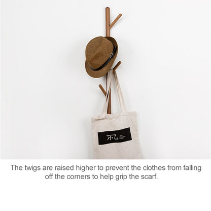 ELECTROPRIME Creative Tree-shaped Solid Wood Hatstand Clothes Hanging Rack,Size: 75x3cm, Black Walnut