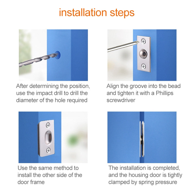 ELECTROPRIME 1 Set 106 Stainless Steel Invisible Door Bead Spring Beads Special Bead Lock Door Bead