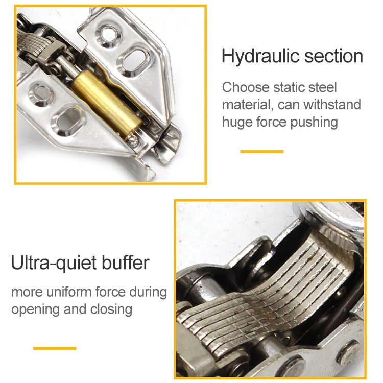 ELECTROPRIME 2 PCS Stainless Steel Hydraulic Hinge Copper Rod Hydraulic Buffer Hinge, 781 Big Bend