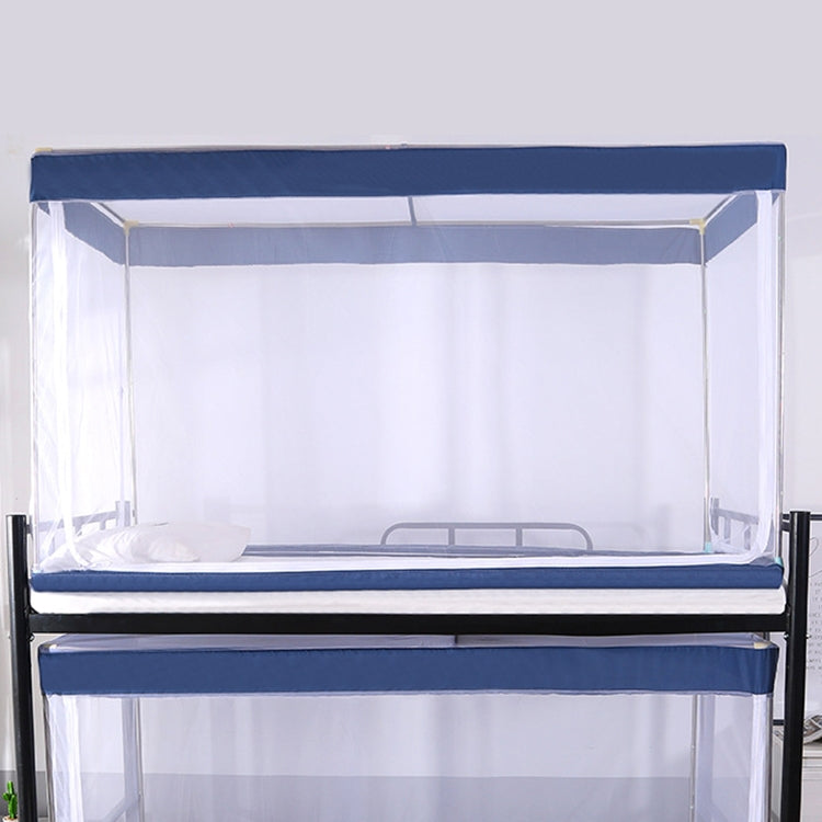 ELECTROPRIME Student Dormitory Square Ceiling Zipper Mosquito Net Encryption Zipper Three Door Defence Mosquito for Upper Berth(Blue)
