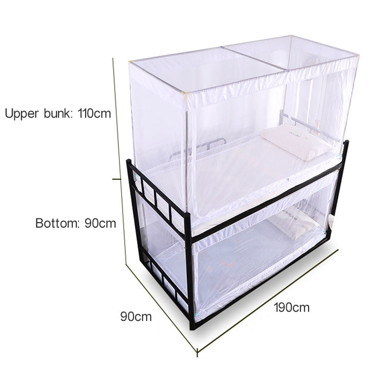 ELECTROPRIME Student Dormitory Square Ceiling Zipper Mosquito Net Encryption Zipper Three Door Defence Mosquito for Upper Berth(Blue)