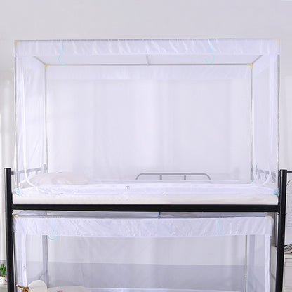 ELECTROPRIME Student Dormitory Square Ceiling Zipper Mosquito Net Encryption Zipper Three Door Defence Mosquito for Upper Berth(White)
