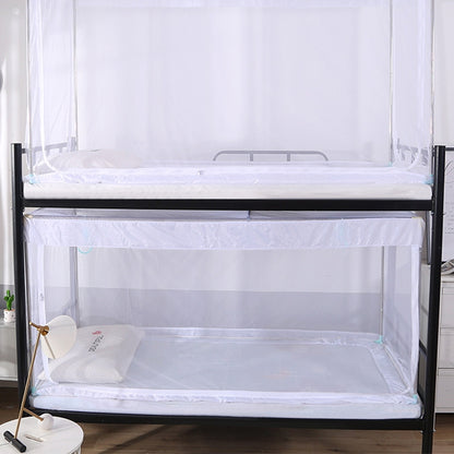 ELECTROPRIME Student Dormitory Square Ceiling Zipper Mosquito Net Encryption Zipper Single Door Defence Mosquito for Lower Berth (White)