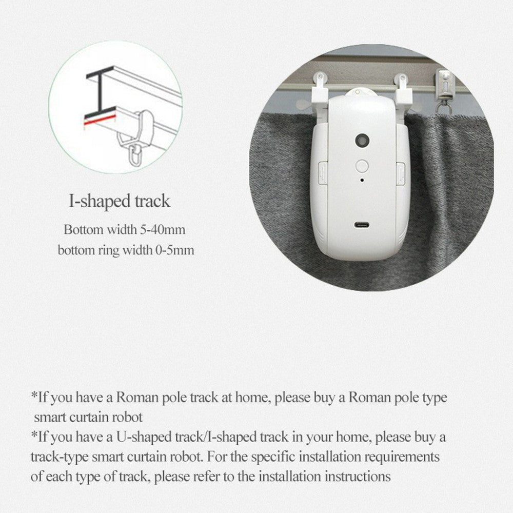 LY-1672 Single Opening Smart Curtain Robot for U Rail,I Rail Remote Control Electric Curtain Opener