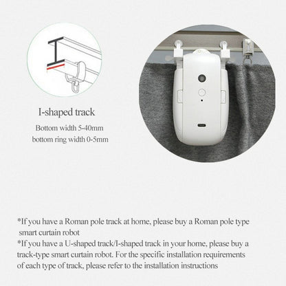 LY-1672 Single Opening Smart Curtain Robot for U Rail,I Rail Remote Control Electric Curtain Opener