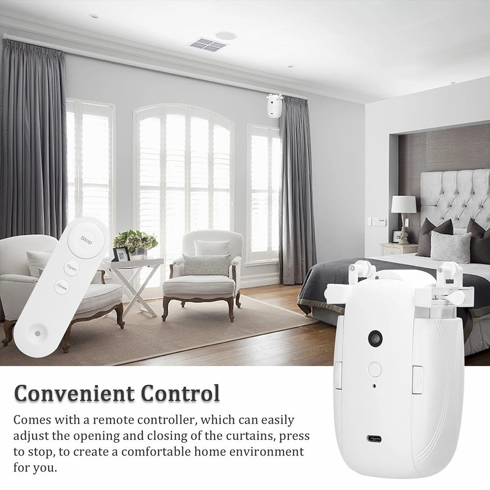 LY-1672 Single Opening Smart Curtain Robot for U Rail,I Rail Remote Control Electric Curtain Opener