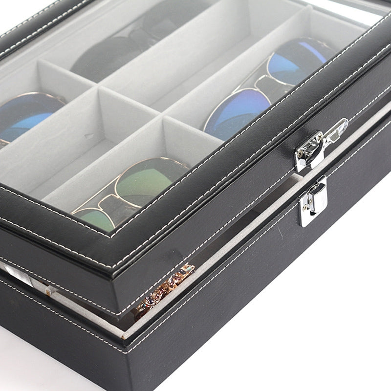 ELECTROPRIME 8 Grids Portable Sunglasses Protective Storage Box