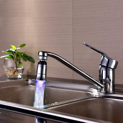 ELECTROPRIME SDF2-B5 1 LED Temperature Sensor RGB LED Faucet Light Water Glow Shower, Size: 78 x 30mm, Interface: 22mm (Silver)