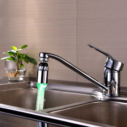 ELECTROPRIME SDF-B2 1 LED ABS Temperature Sensor RGB LED Faucet Light Water Glow Shower, Size: 78 x 28mm, Interface: 22mm (Silver)