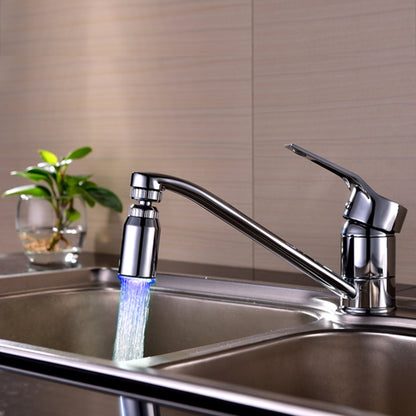 ELECTROPRIME SDF2-B13 1 LED Temperature Sensor RGB LED Faucet Light Water Glow Shower, Size: 78 x 30mm, Interface: 22mm (Silver)