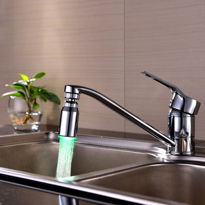 ELECTROPRIME SDF2-B13 1 LED Temperature Sensor RGB LED Faucet Light Water Glow Shower, Size: 78 x 30mm, Interface: 22mm (Silver)
