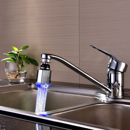 ELECTROPRIME SDF-B5 1 LED ABS Temperature Sensor RGB LED Faucet Light Water Glow Shower, Size: 75 x 37mm, Interface: 22mm (Silver)