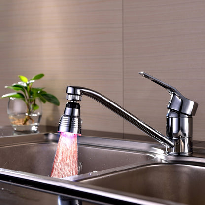 ELECTROPRIME SDF-B10 1 LED ABS Temperature Sensor RGB LED Faucet Light Water Glow Shower, Size: 58 x 38mm, Interface: 22mm (Silver)