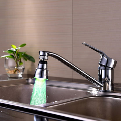 ELECTROPRIME SDF-B10 1 LED ABS Temperature Sensor RGB LED Faucet Light Water Glow Shower, Size: 58 x 38mm, Interface: 22mm (Silver)