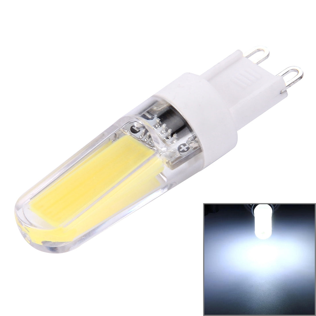 ELECTROPRIME 3W COB LED Light , G9 300LM PC Material Dimmable for Halls / Office / Home, AC 220-240V(White Light)