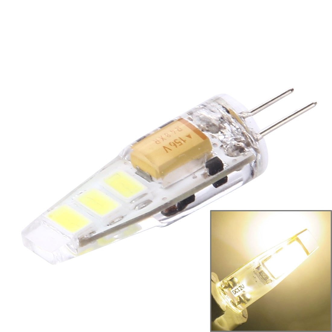 ELECTROPRIME G4 2W 100LM Corn Light Bulb, 6 LED SMD 5730 Silicone, DC 12V(White Light)