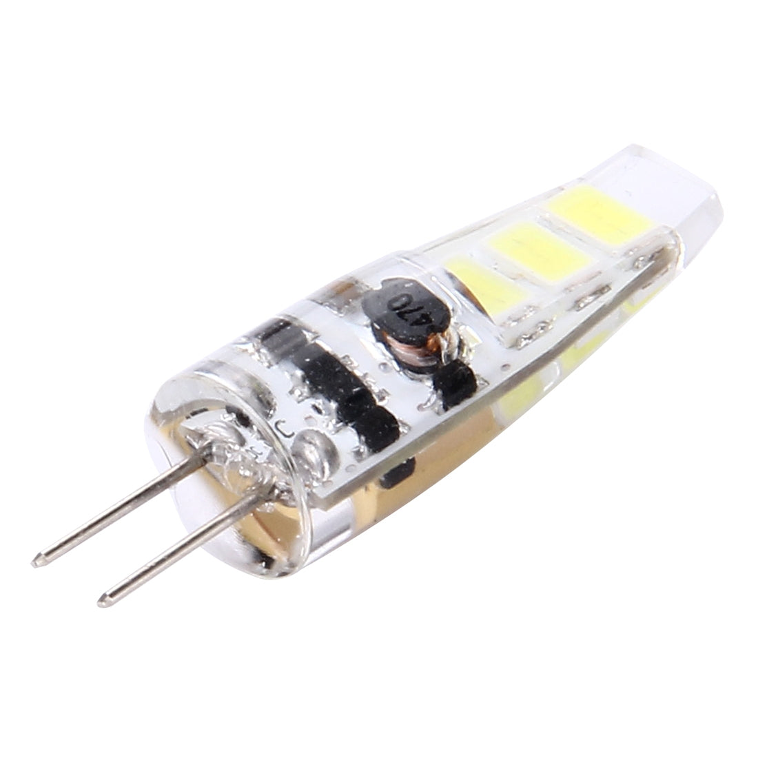 ELECTROPRIME G4 2W 100LM Corn Light Bulb, 6 LED SMD 5730 Silicone, DC 12V(White Light)