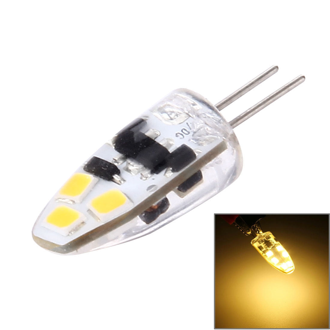 ELECTROPRIME G4 2W 120LM Corn Light Bulb, 6 LED SMD 2835 Silicone, DC 12V(Warm White)