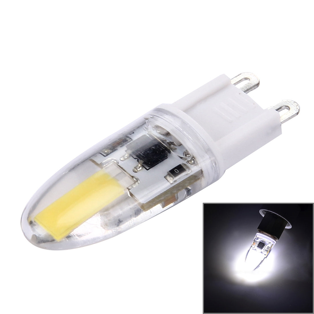 ELECTROPRIME 3W COB LED Light , G9 300LM PC Material Dimmable SMD 1505 for Halls / Office / Home, AC 220-240V(White Light)