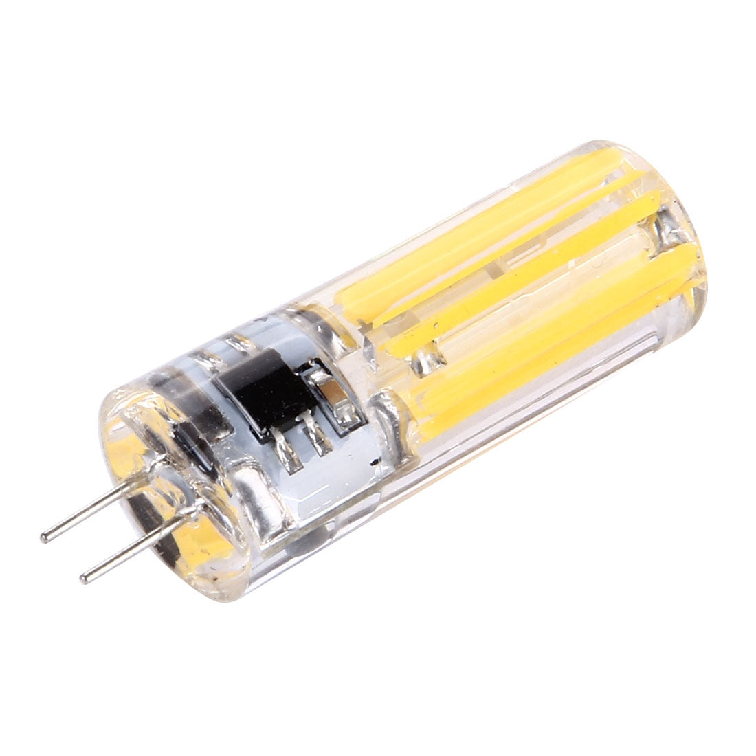 ELECTROPRIME G4 4W Silicone Dimmable 8 LED Filament Light Bulb for Halls, AC 220-240V(Warm White)