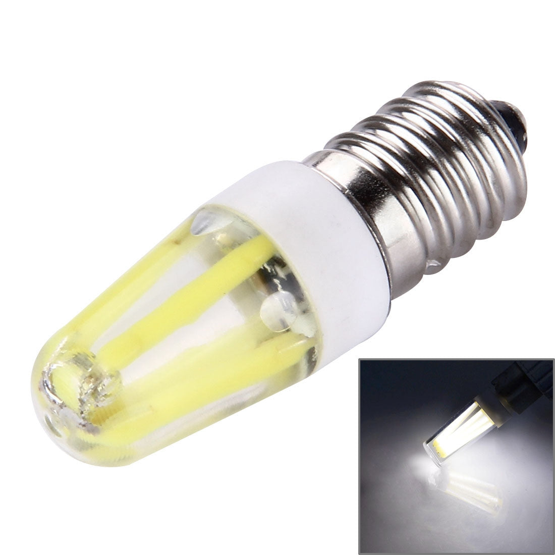 ELECTROPRIME 2W Filament Light Bulb , E14 PC Material Dimmable 4 LED for Halls, AC 220-240V(White Light)