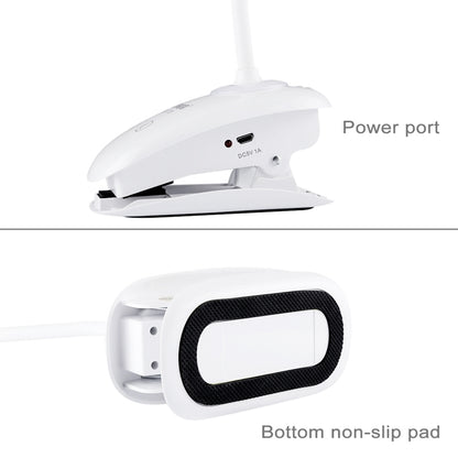 ELECTROPRIME TGX-770 3-grade Brightness Touch Dimmer LED Desk Lamp, 28 LEDs Flexible Goose Neck Hollow Ring Design Eye Protection Light with Clip & Small Night Light Function