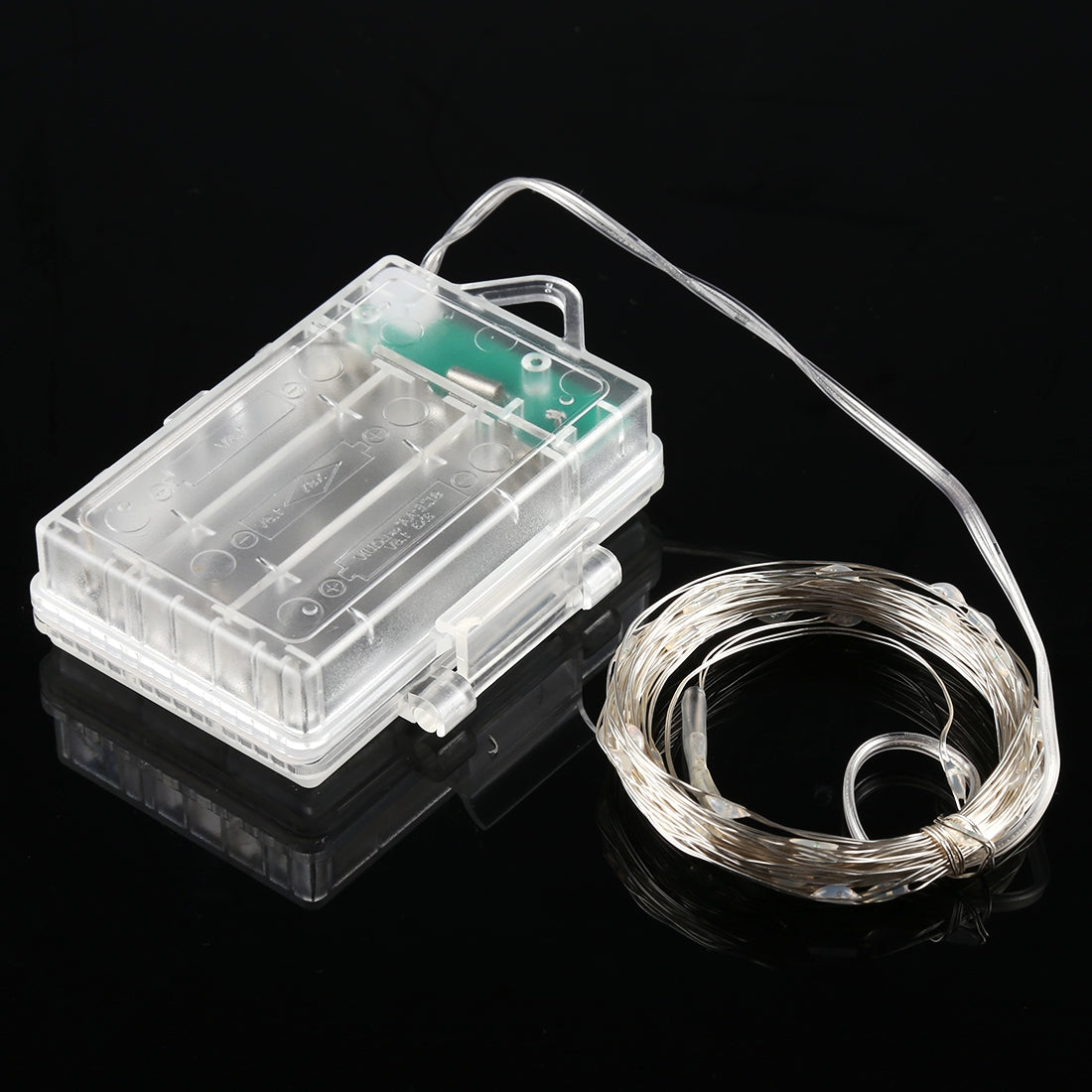 ELECTROPRIME 5m Silver Copper Wire String Light, 50 LEDs 3 x AA Batteries Box Fairy Lamp Decorative Light with Remote Control, DC 5V