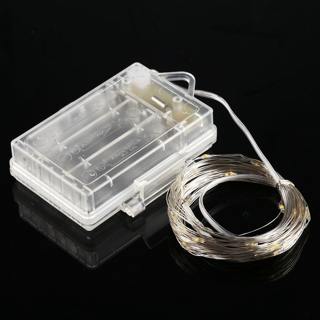 ELECTROPRIME 5m Silver Copper Wire String Light, 50 LEDs 3 x AA Batteries Box Fairy Lamp Decorative Light with Remote Control, DC 5V