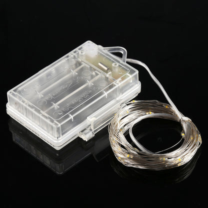 ELECTROPRIME 5m Silver Copper Wire String Light, 50 LEDs 3 x AA Batteries Box Fairy Lamp Decorative Light with Remote Control, DC 5V