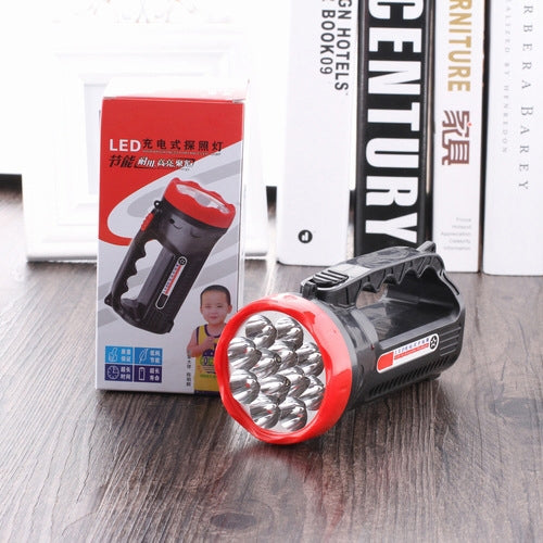 ELECTROPRIME 5W 9 LEDs Rechargeable Strong LED Flashlight 2-Modes Outdoors Searchlight