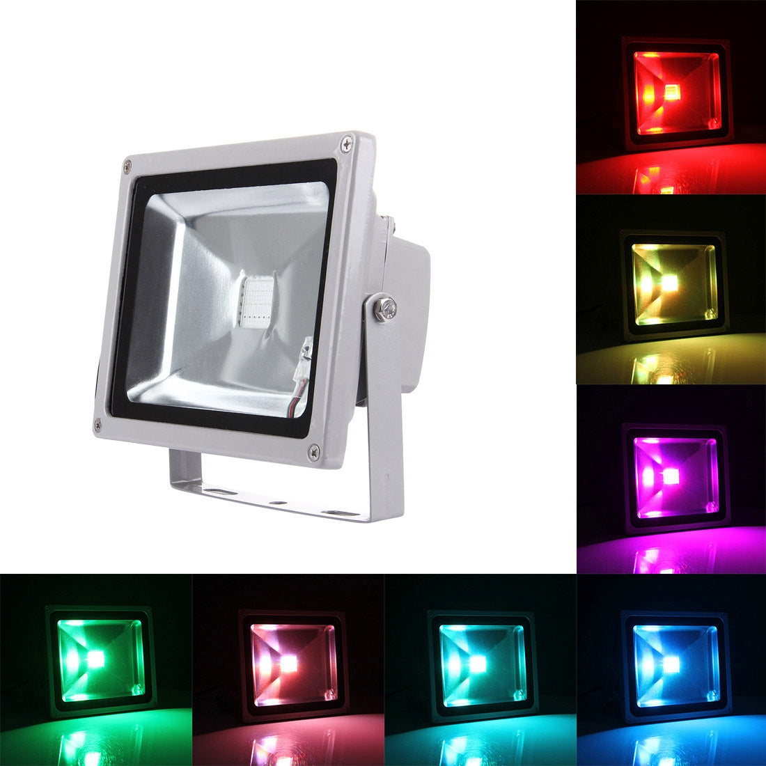 ELECTROPRIME 20W IP65 Waterproof Colorful LED Floodlight L, 1500LM with Remote Control, AC 110-265V