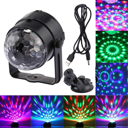 ELECTROPRIME 3W RGB Magic Ball LED Stage Light , USB Sound Control Rotating Disco DJ Light, DC 5V