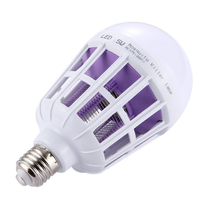 ELECTROPRIME E27 15W White Light + 365 NM Purple Light Mosquito Killer Bulb Lamp, Fly Pest Insects Reject Zapper LED Ball Steep Light, AC 175-265V