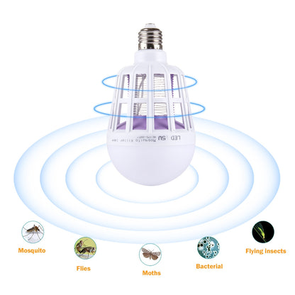 ELECTROPRIME E27 15W White Light + 365 NM Purple Light Mosquito Killer Bulb Lamp, Fly Pest Insects Reject Zapper LED Ball Steep Light, AC 175-265V