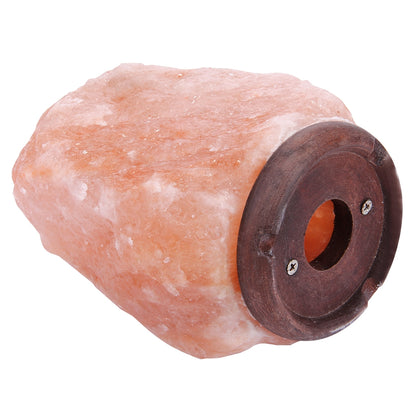 ELECTROPRIME E14 Large Dimmable Himalayan Salt Lamp , Crystal Rock Healthy Table Desk Lamp Night Light with Wood Base & Bulb & Switch, Large Size Weight 3-5KG, AC 220V