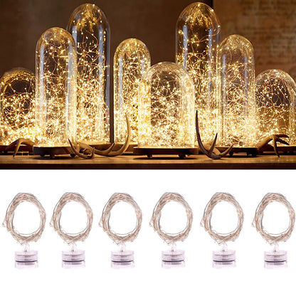 ELECTROPRIME 6 PCS Waterproof Warm White Light Copper Wire Starry String Light , 20 LEDs 2700-2900K Rope Fairy Light For Party / Holiday, Length: 2m, DC 6V