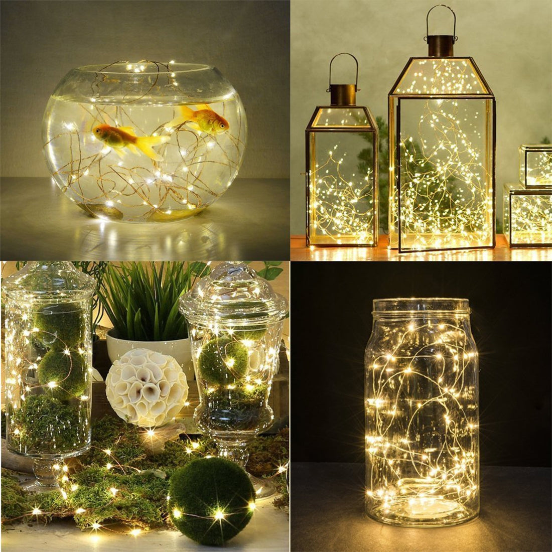 ELECTROPRIME 6 PCS Waterproof Warm White Light Copper Wire Starry String Light , 20 LEDs 2700-2900K Rope Fairy Light For Party / Holiday, Length: 2m, DC 6V