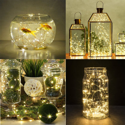 ELECTROPRIME 6 PCS Waterproof Warm White Light Copper Wire Starry String Light , 20 LEDs 2700-2900K Rope Fairy Light For Party / Holiday, Length: 2m, DC 6V