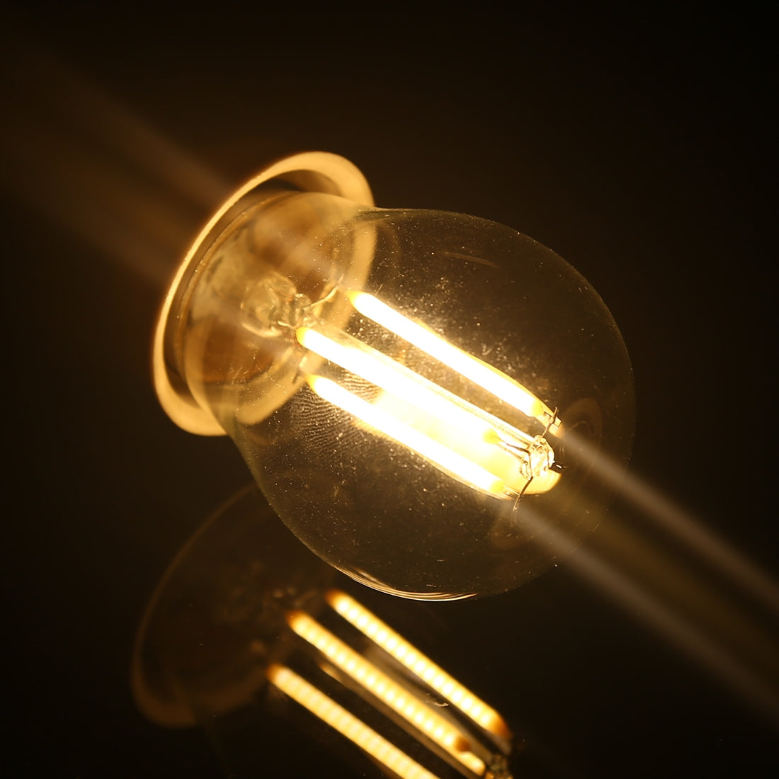 ELECTROPRIME G45 E27 4W 4 LEDs 450 LM 3000K Retro Dimming LED Filament Light Bulb Energy Saving Light, AC 220V(Warm White)