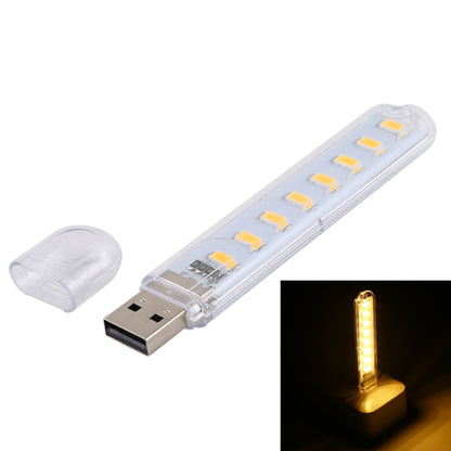 ELECTROPRIME 3W 8 LEDs 5730 SMD USB LED Book Light Portable Night Lamp, DC 5V (Warm White)