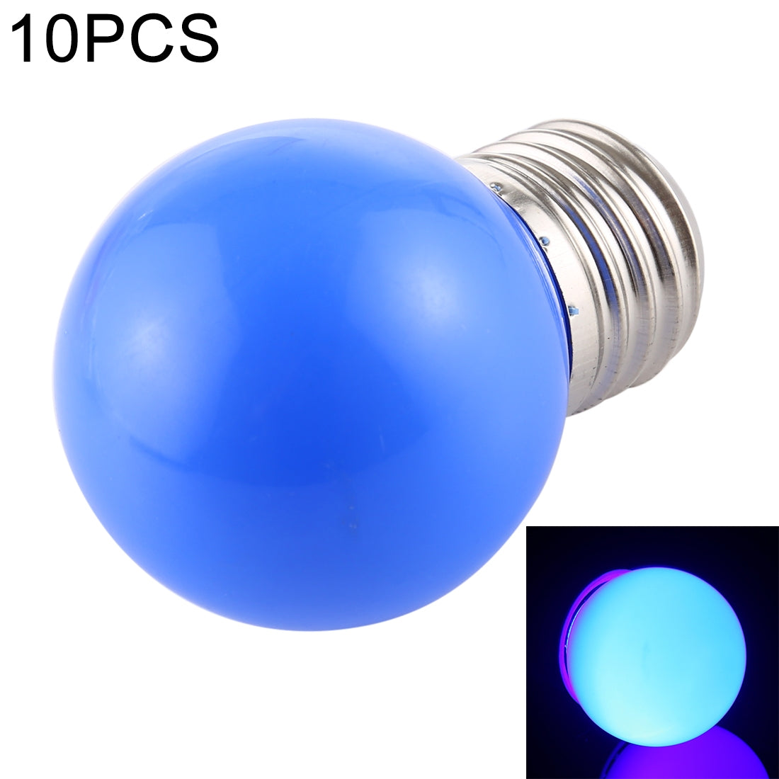 ELECTROPRIME 10 PCS 2W E27 2835 SMD Home Decoration LED Light Bulbs, AC 220V (Blue Light)