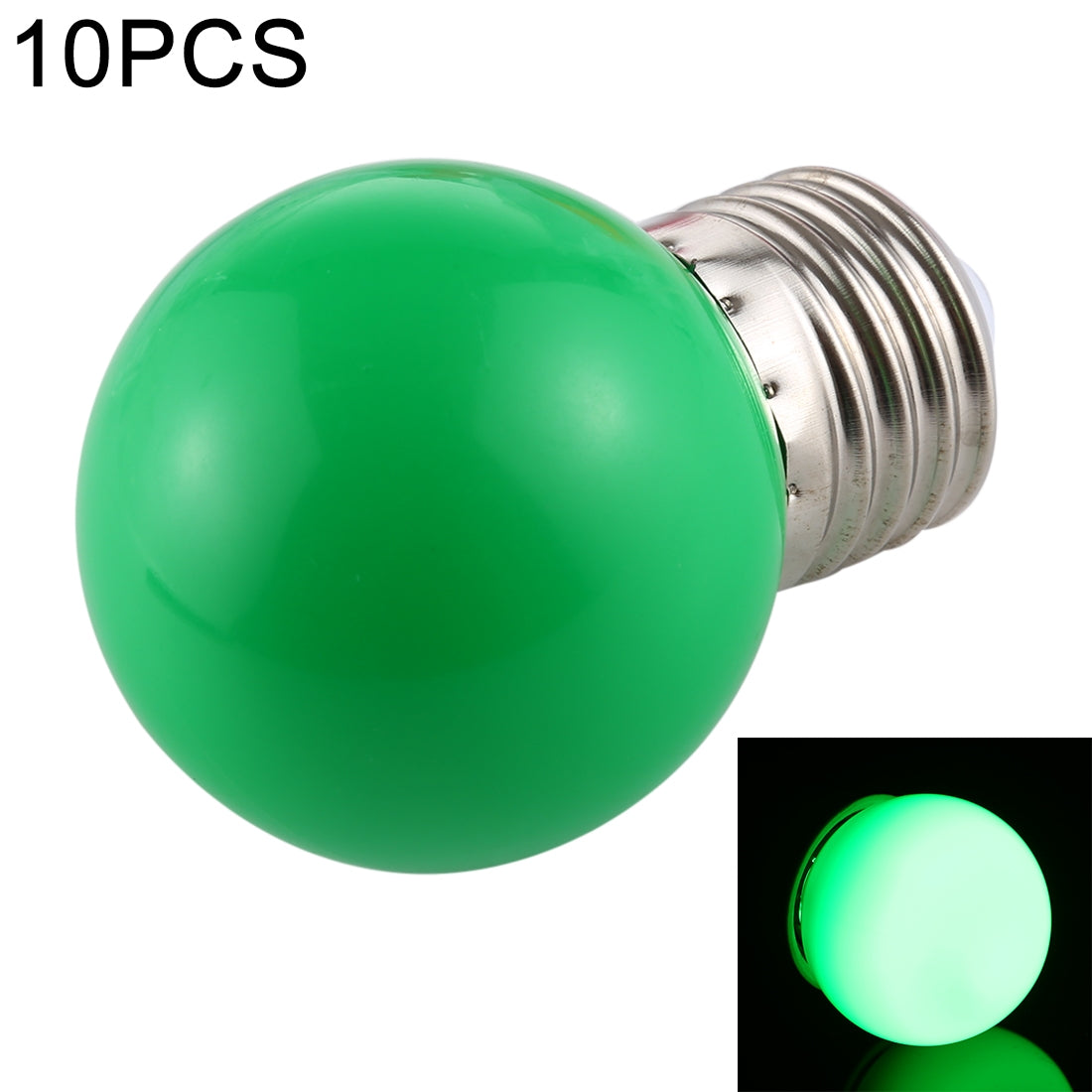 ELECTROPRIME 10 PCS 2W E27 2835 SMD Home Decoration LED Light Bulbs, AC 220V (Green Light)