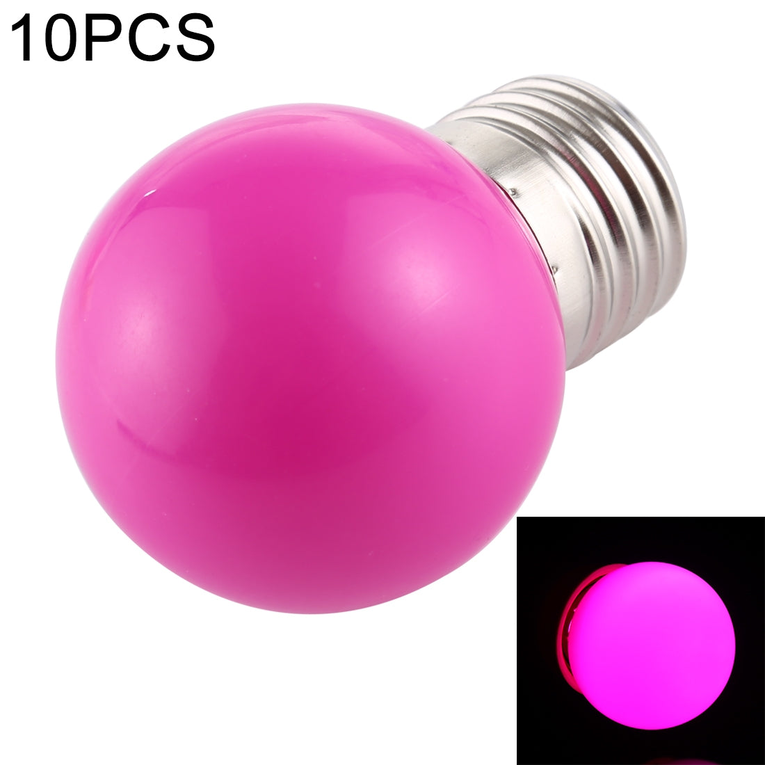 ELECTROPRIME 10 PCS 2W E27 2835 SMD Home Decoration LED Light Bulbs, AC 220V (Purple Light)