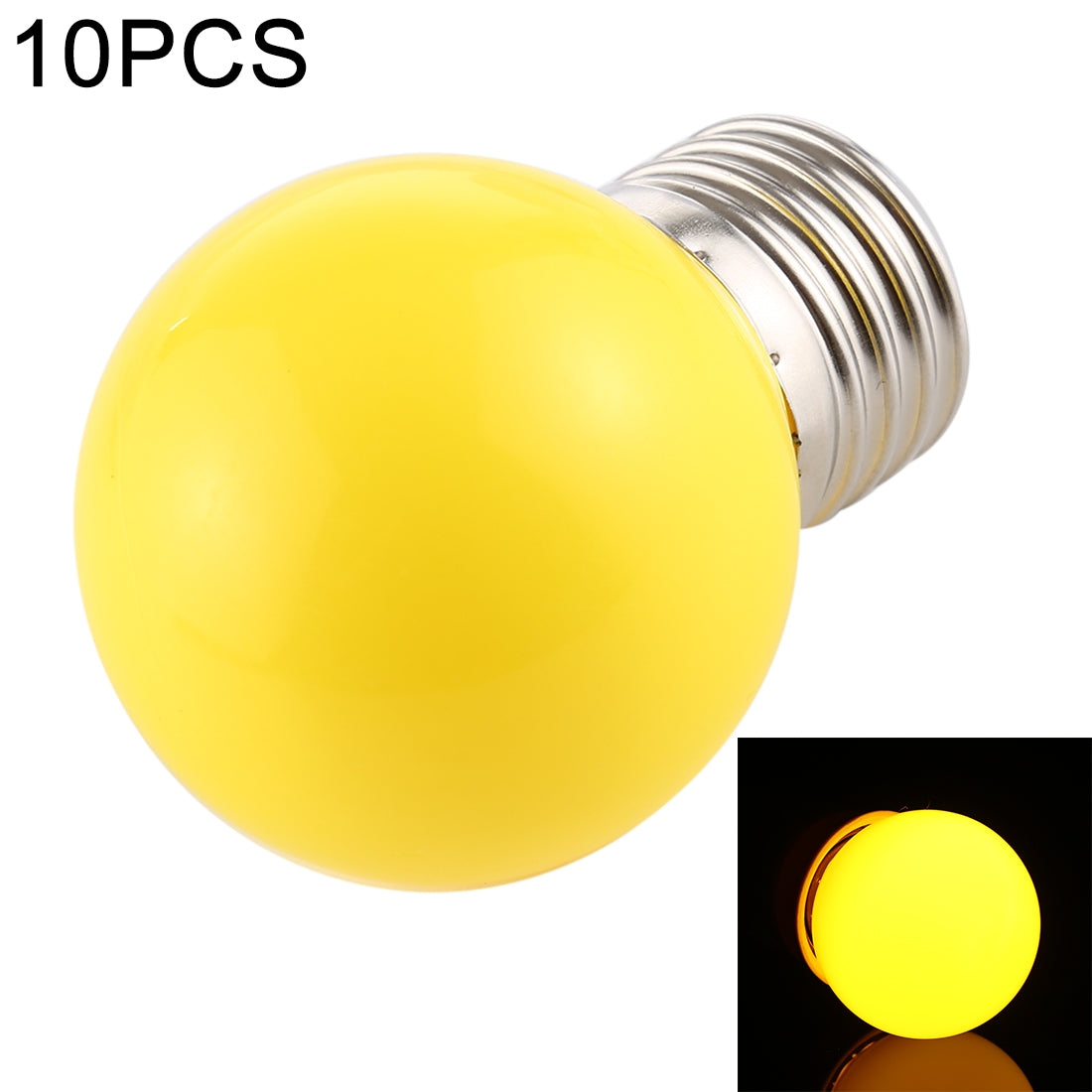 ELECTROPRIME 10 PCS 2W E27 2835 SMD Home Decoration LED Light Bulbs, AC 220V (Yellow Light)